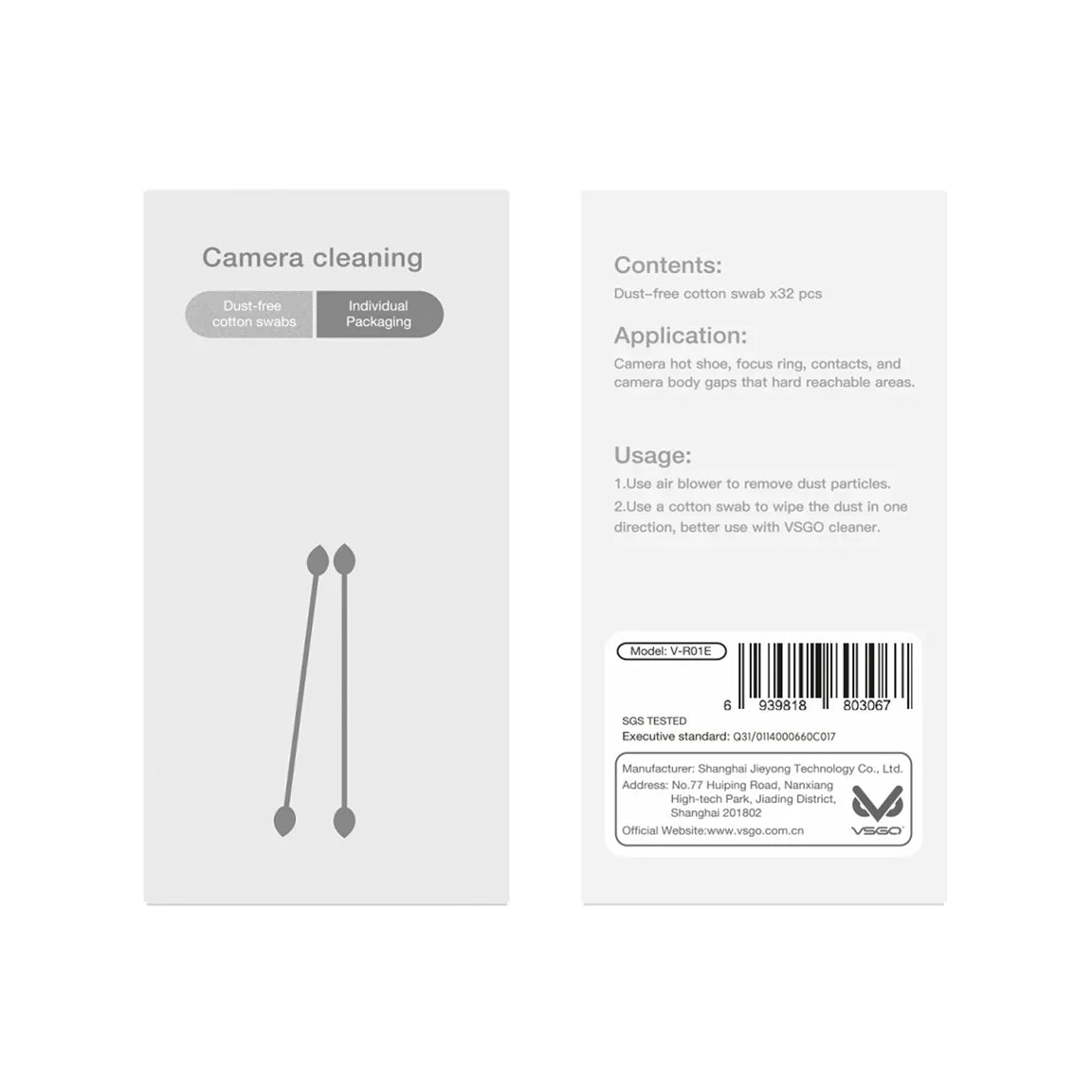 VSGO Dustless Cotton Swabs (32pcs) at PROCAM | procam.com