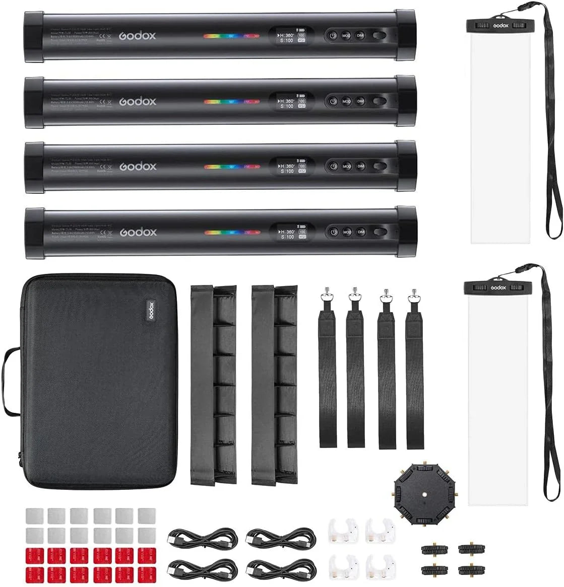 Godox TL30 RGB LED Tube Light 4-Light Kit at PROCAM | procam.com
