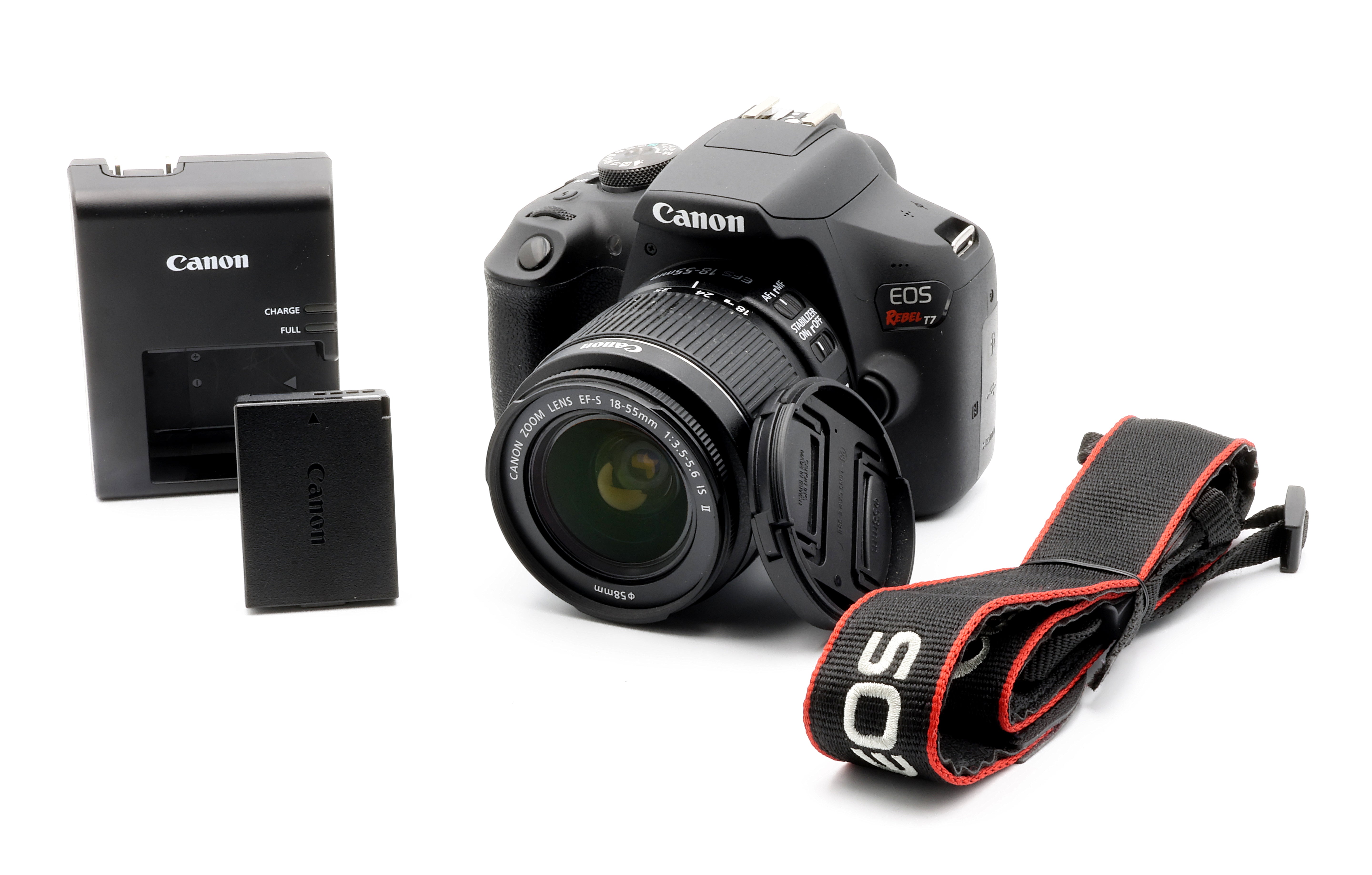 * USED * Canon EOS Rebel T7 DSLR Camera with Canon EF-S 18-55mm f/3.5-5.6 IS II Lens SHUTTER 1036