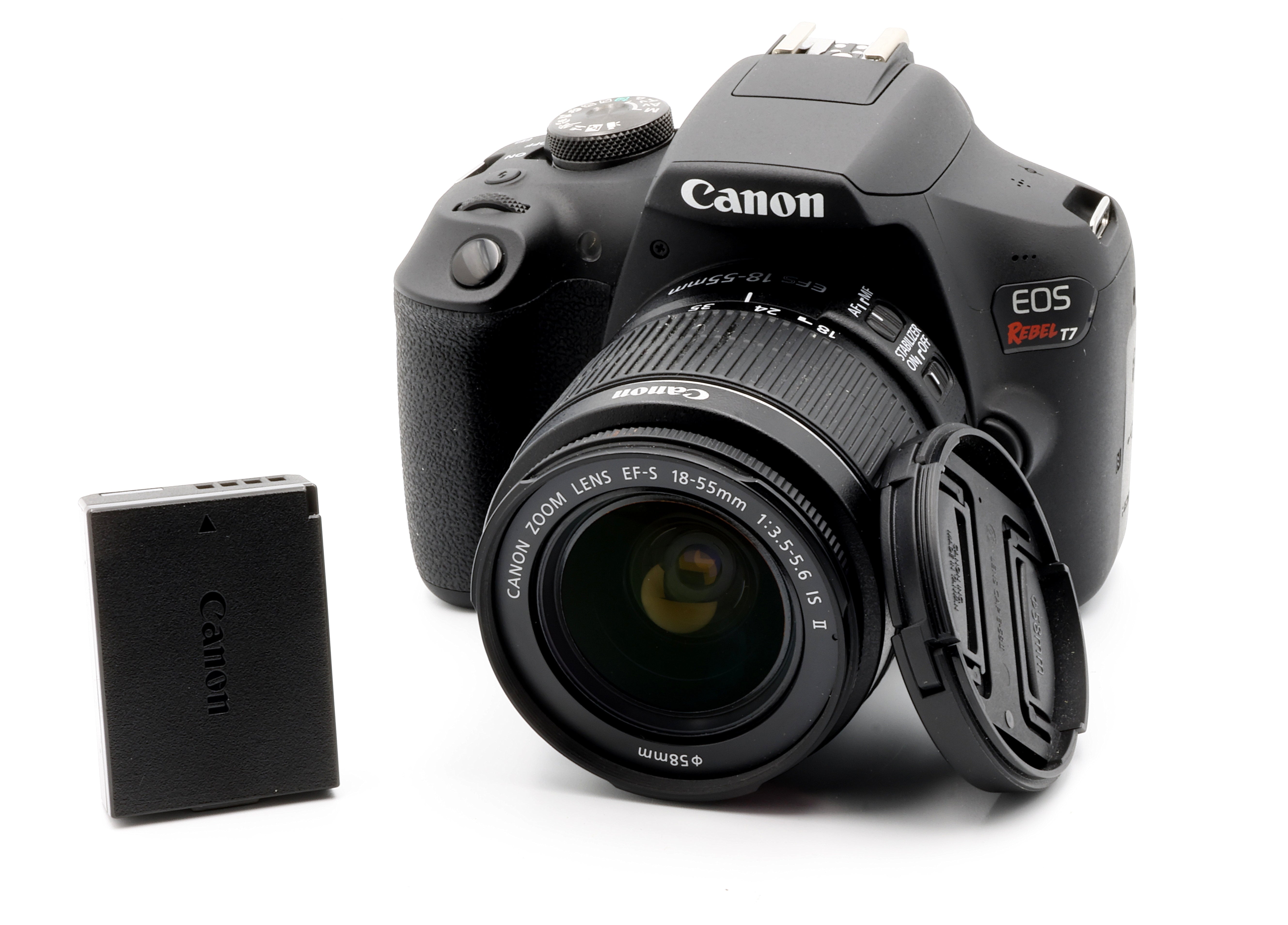 * USED * Canon EOS Rebel T7 DSLR Camera with Canon EF-S 18-55mm f/3.5-5.6 IS II Lens SHUTTER 1036