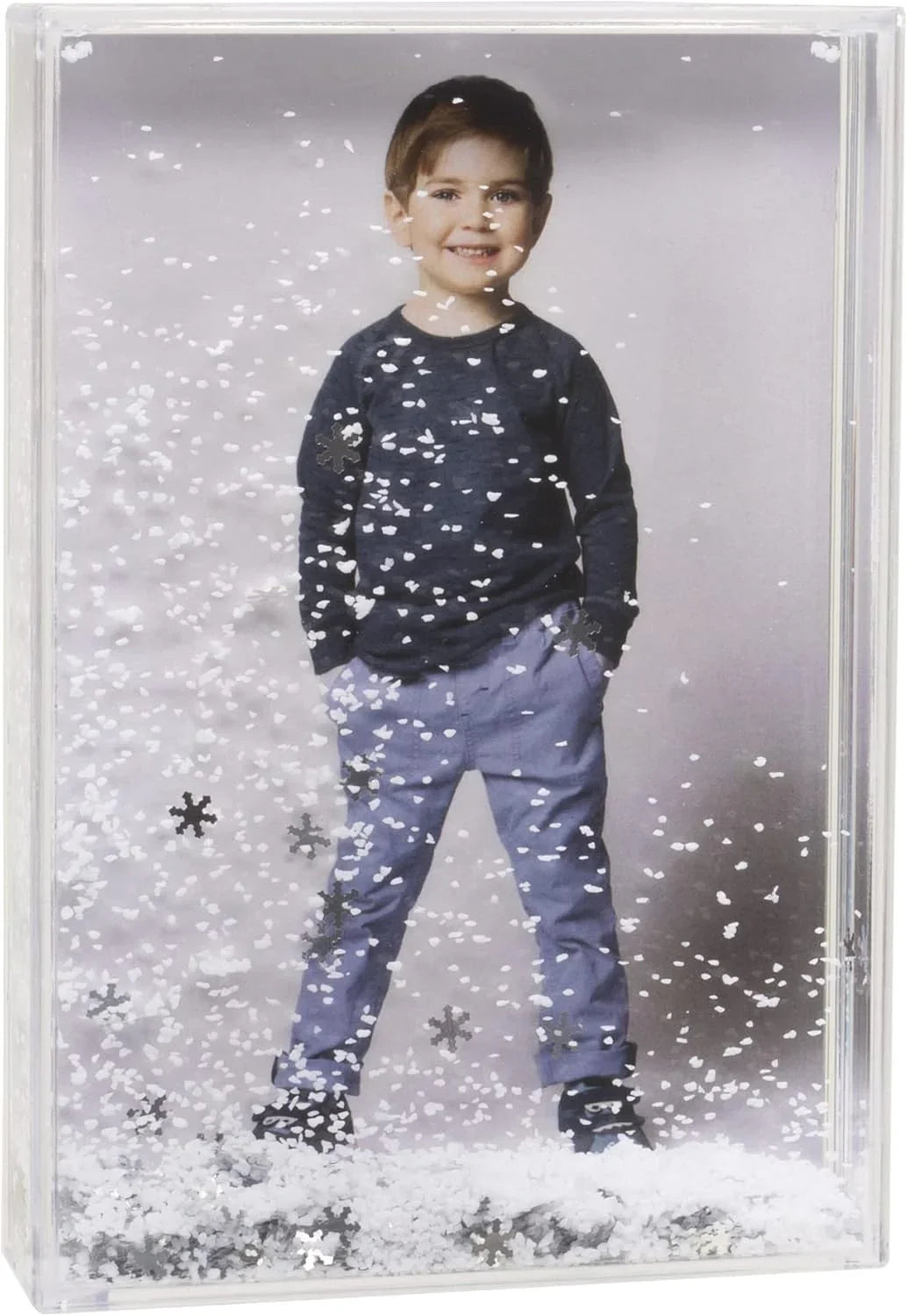Neil Photo Snowflake Picture Frame 4X6 Snow globe style Floating Clear Plastic at PROCAM | procam.com