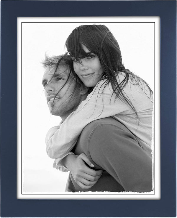 Malden Linear Wood 8x10 Blue Picture Frame