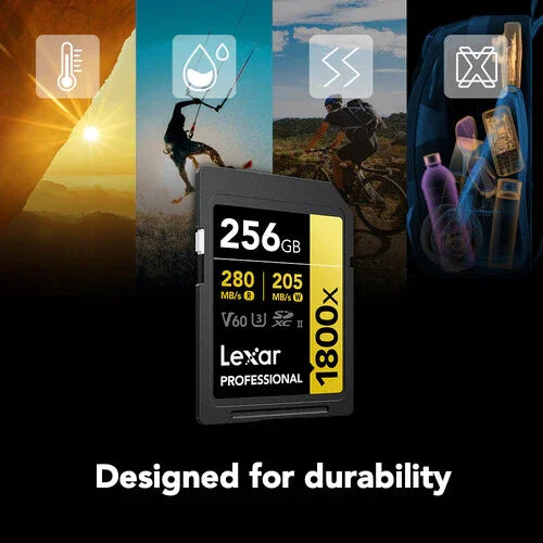Lexar Professional 1800x UHS-II SDXC Memory Card (GOLD Series) - 256GB (2-Pack) at PROCAM | procam.com