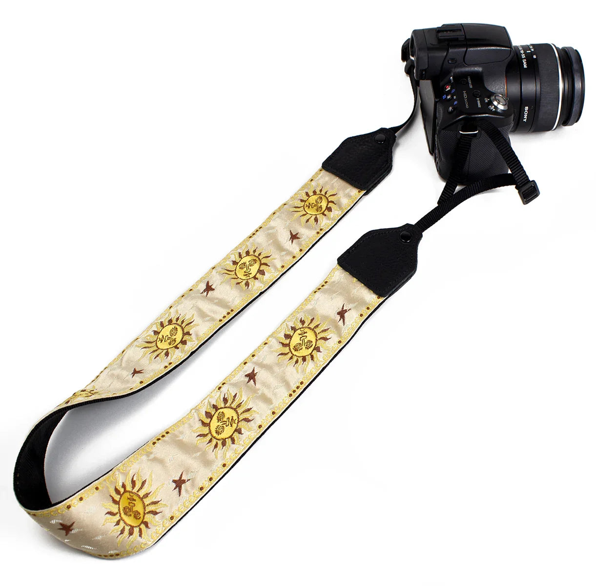 Perri's Leathers Ltd. 2" Jacquard Camera Strap (Gold Suns) at PROCAM | procam.com