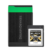 Delkin Devices 325GB BLACK CFexpress Type B 4.0 Card & USB 3.2 Memory Card Reader Bundle