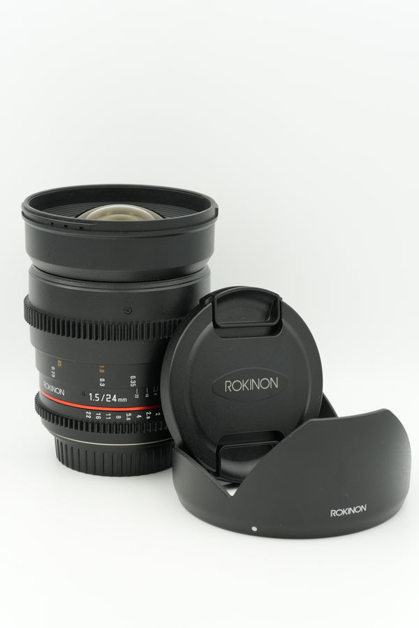 * USED * Rokinon T1.5 24mm ED AS IF UMC Cinema Lens for Canon EF