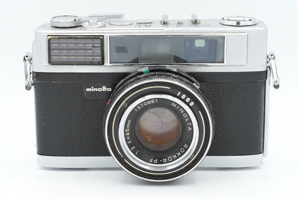 * AS IS * Minolta AL 35mm Rangefinder Film Camera w/ ROKKOR-PF 45mm f/2 Lens