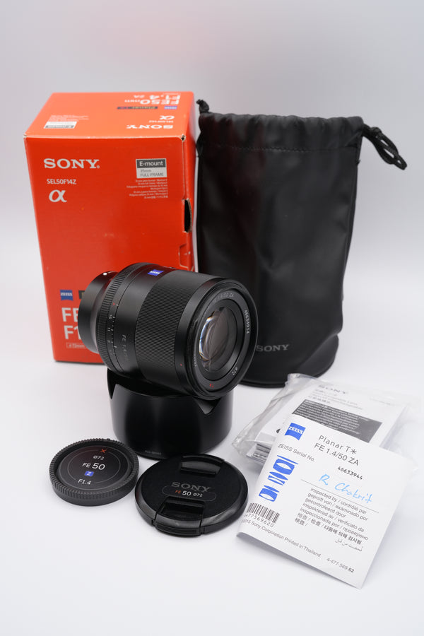 * USED * Sony Zeiss Planar T* FE 50mm F1.4 ZA Lens