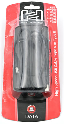 * OPEN BOX GOOD * Hosa USB 2.0 Cable (USB-A to USB-B) - 5'