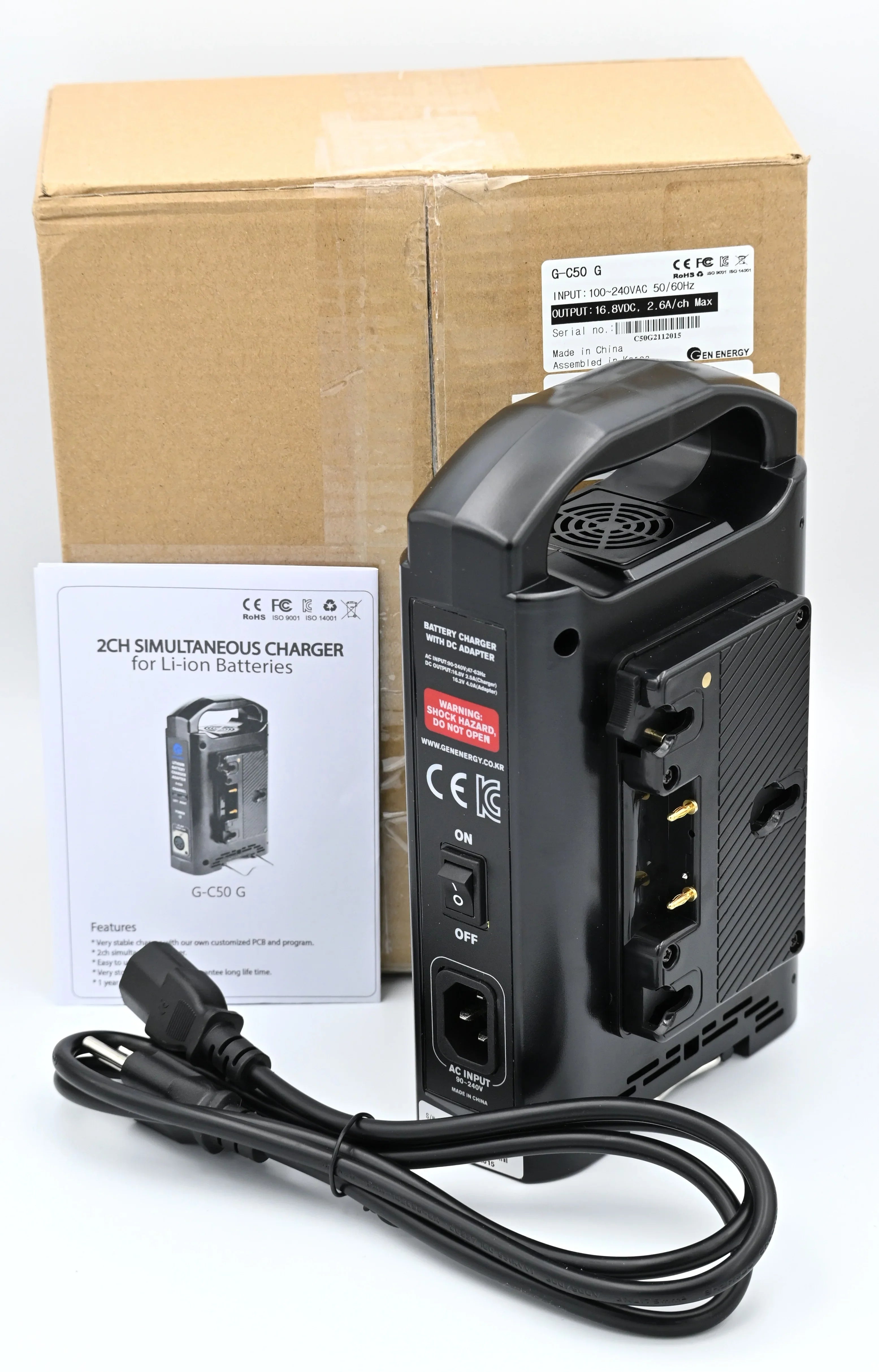 * OPEN BOX EXCELLENT * GEN ENERGY 2-Channel Battery Charger (Gold Mount) at PROCAM | procam.com