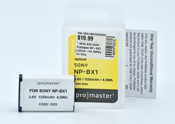 * OPEN BOX GOOD * ProMaster NP-BX1 Lithium-Ion Battery for Sony