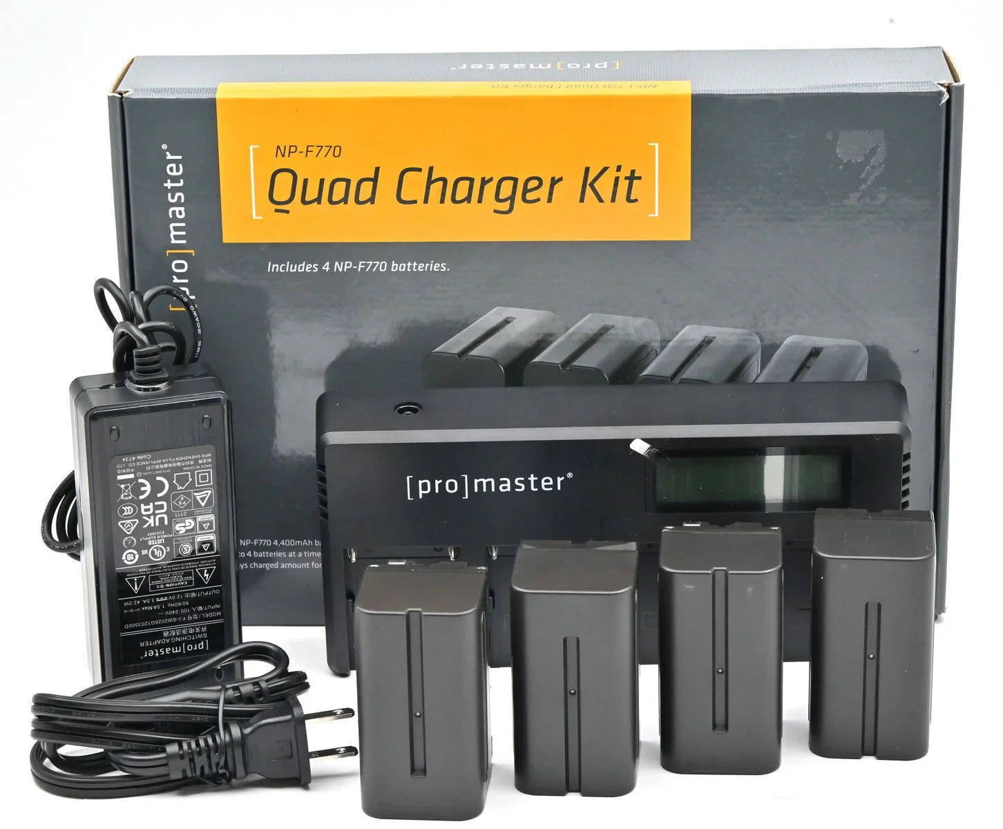 * OPEN BOX EXCELLENT * ProMaster Battery & Charger Kit Quad for Sony NP-F770 at PROCAM | procam.com