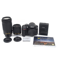 * USED * Nikon D3400 w/ AF-P 18-55mm f/3.5-5.6G + AF-P 70-300mm f/4.5-6.3G ED Lenses - 4623 S.C. Boxed