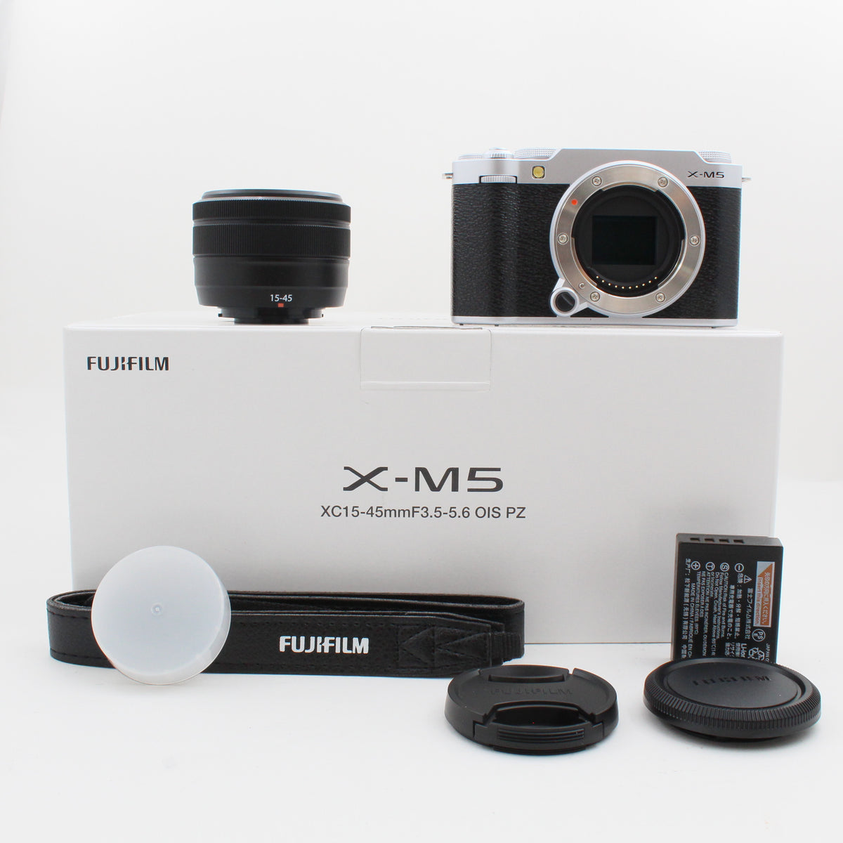 * OPEN BOX EXCELLENT * Fujifilm X-M5 Mirrorless Camera with XC 15-45mm f/3.5-5.6 Lens (Silver)