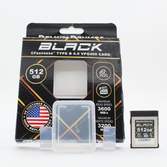 * OPEN BOX EXCELLENT * Delkin Devices BLACK CFexpress Type B 4.0 Memory Card - 512GB