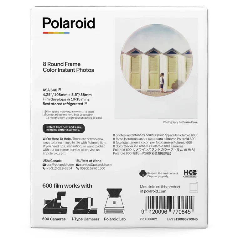 Polaroid 600 Instant Color Film (Round Frame, 8 Exposures) at PROCAM | procam.com