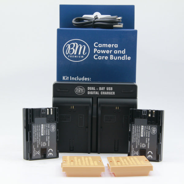 *** USED *** BM Premium 2 Pack of LP-E6NH High Capacity Batteries and Dual Bay Battery Charger for Canon