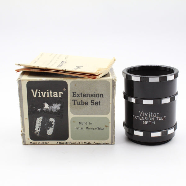 * USED * Vintage VIVITAR Extension Tube Set MET-1 For Pentax Mamiya/Sekor in Original Box