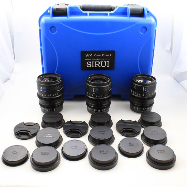 * OPEN BOX EXCELLENT * Sirui VP-1 Vision Prime T1.4 Full-Frame Cine 3-Lens Kit (Black)