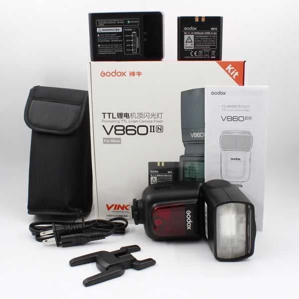 * OPEN BOX EXCELLENT * Godox VING V860IIN TTL Li-Ion Flash Kit for Nikon Cameras