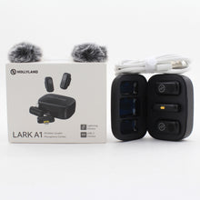 * USED AS IS * Hollyland LARK A1 Combo 2-Person Wireless Microphone System with USB-C and Lightning Connectors for Mobile Devices (Space Gray, 2.4 GHz) Boxed
