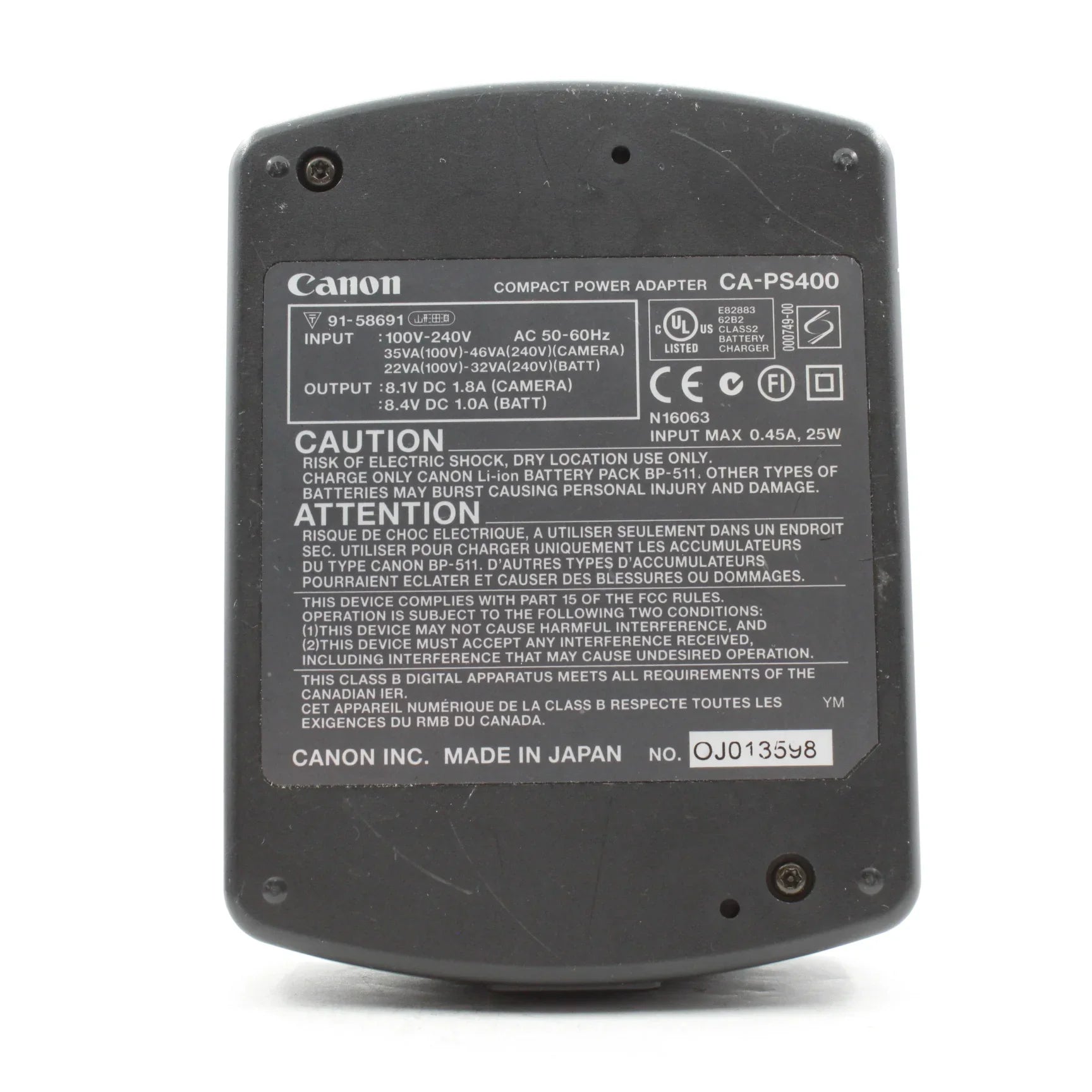 * USED * Canon CA-PS400 Compact Power Charger at PROCAM | procam.com