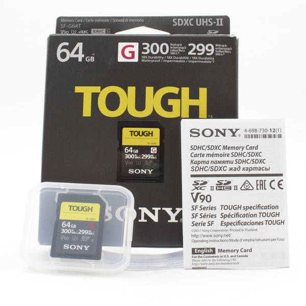 * OPEN BOX EXCELLENT * Sony SF-G TOUGH Series UHS-II SDXC Memory Card - 64GB