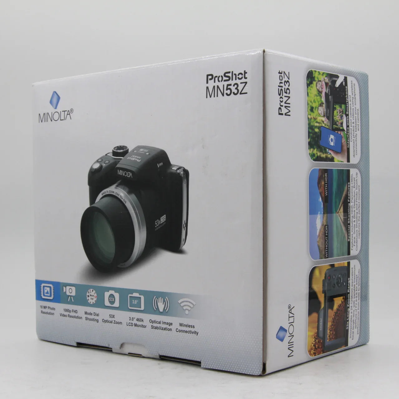 * OPEN BOX GOOD * Minolta MN53Z 16 MP HD Bridge Digital Camera with 53x Optical Zoom (Black) at PROCAM | procam.com