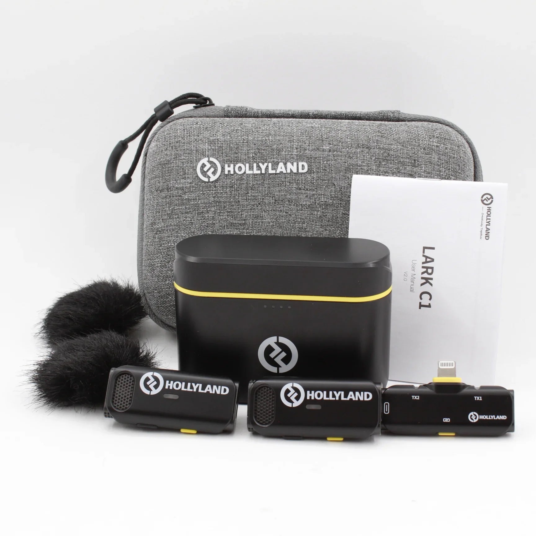 * OPEN BOX FAIR * Hollyland LARK C1 DUO 2-Person Wireless Microphone System with Lightning Connector for iOS Devices (Black, 2.4 GHz) at PROCAM | procam.com