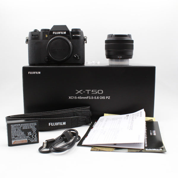 *** OPEN BOX GOOD *** FUJIFILM X-T50 Mirrorless Digital Camera with XC 15-45mm f/3.5-5.6 OIS PZ Lens (Black)