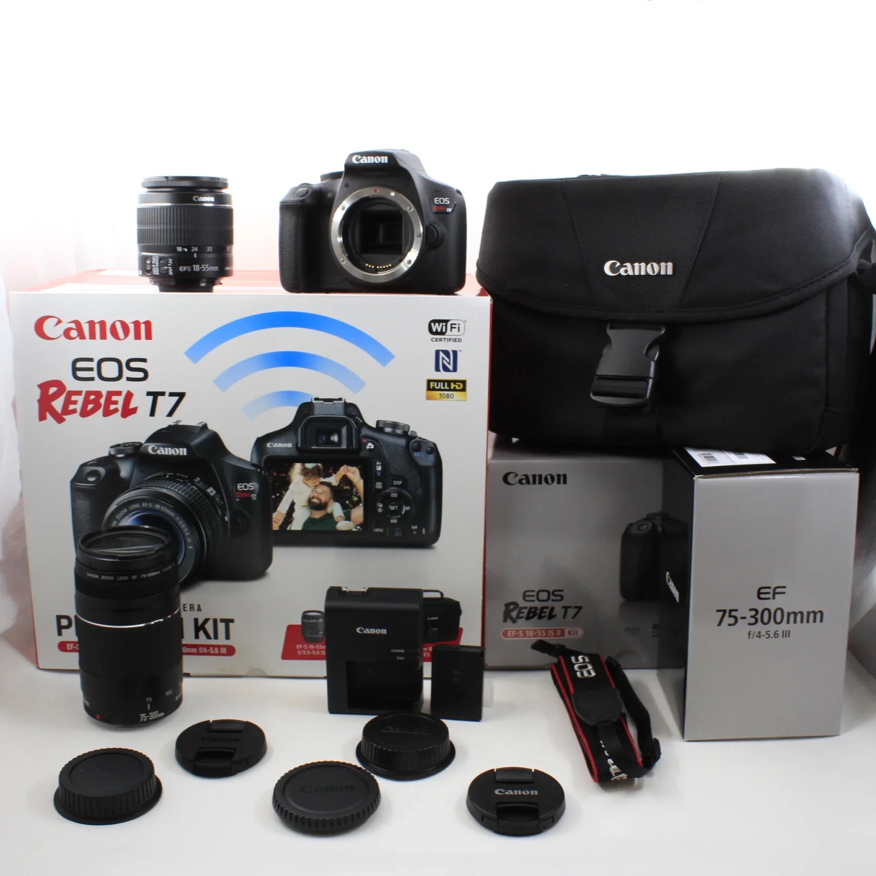 * OPEN BOX EXCELLENT * Canon EOS Rebel T7 DSLR Camera with 18-55mm and 75-300mm Lenses at PROCAM | procam.com