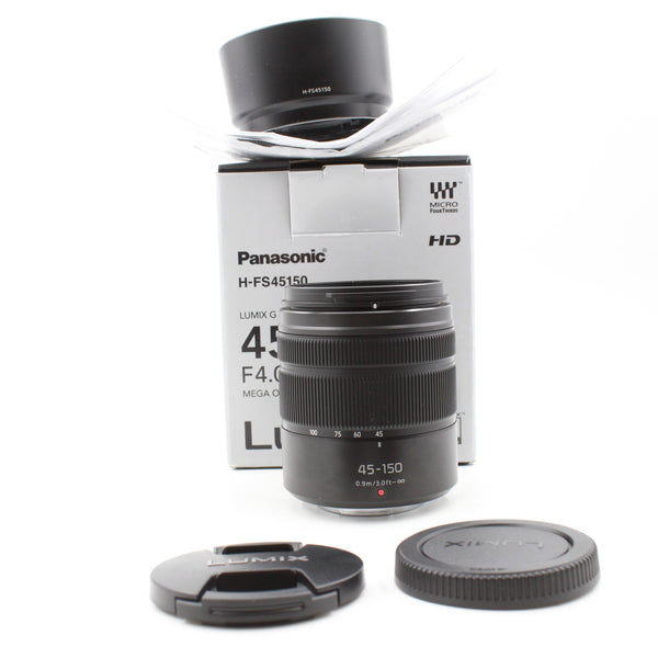 *** OPEN BOX EXCELLENT *** Panasonic Lumix G Vario 45-150mm f/4-5.6 ASPH. MEGA O.I.S. Lens (Matte Black)