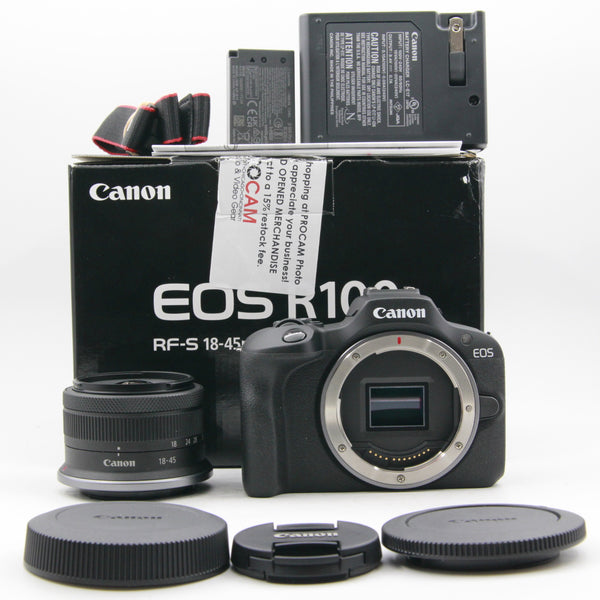 *** OPEN BOX EXCELLENT *** Canon EOS R100 Mirrorless Camera with RF-S 18-45mm f/4.5-6.3 IS STM Lens