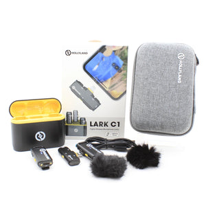 * OPEN BOX EXCELLENT * Hollyland LARK C1 DUO 2-Person Wireless Microphone System with Lightning Connector for iOS Devices (Black, 2.4 GHz) at PROCAM | procam.com