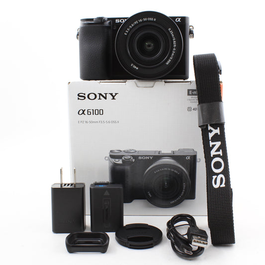 * OPEN BOX EXCELLENT * Sony a6100 Mirrorless Camera with PZ 16-50mm f/3.5-5.6 II Lens