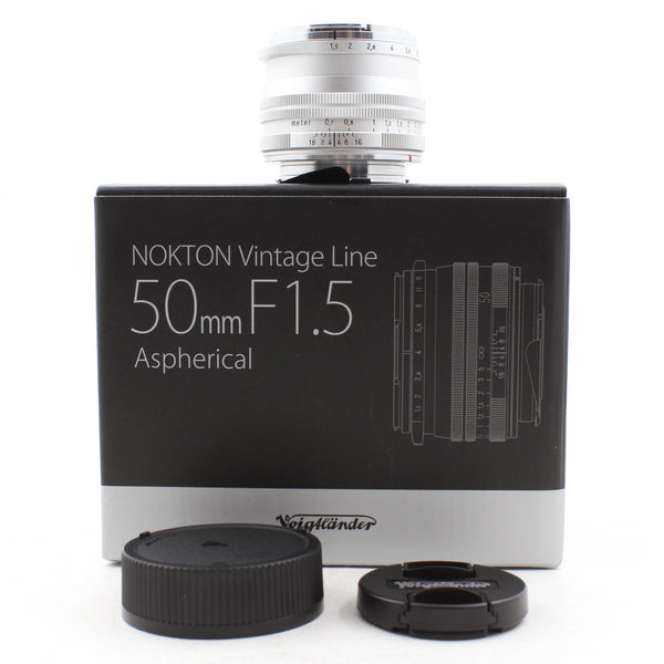 * USED * Voigtlander Nokton Vintage Line 50mm f/1.5 II Silver Aspherical Leica M Mount Boxed
