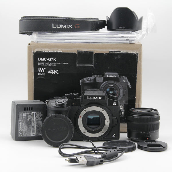 *** OPEN BOX GOOD *** Panasonic Lumix DMC-G7 Mirrorless Micro Four Thirds Digital Camera with 14-42mm Lens (Black)