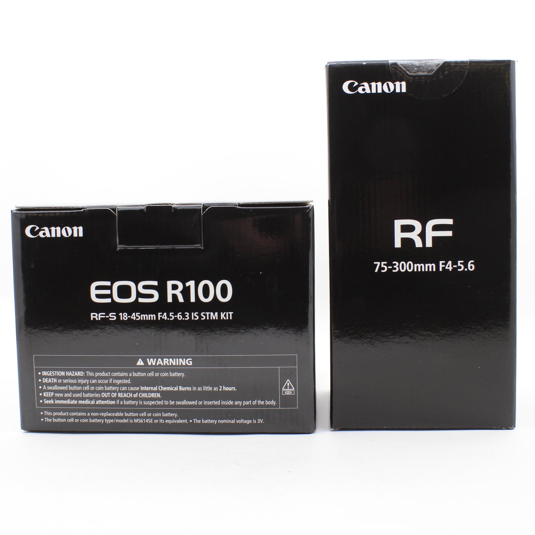 * OPEN BOX GOOD * Canon EOS R100 Digital Camera with RF-S 18-45mm f/4.5-6.3 IS STM Lens and  RF 75-300mm f/4-5.6 Lens - Double Zoom Lens Kit