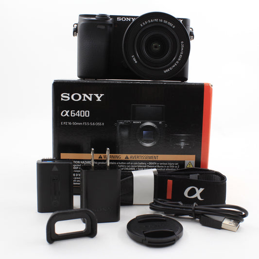 * OPEN BOX EXCELLENT * Sony a6400 Mirrorless Camera with PZ 16-50mm f/3.5-5.6 II Lens