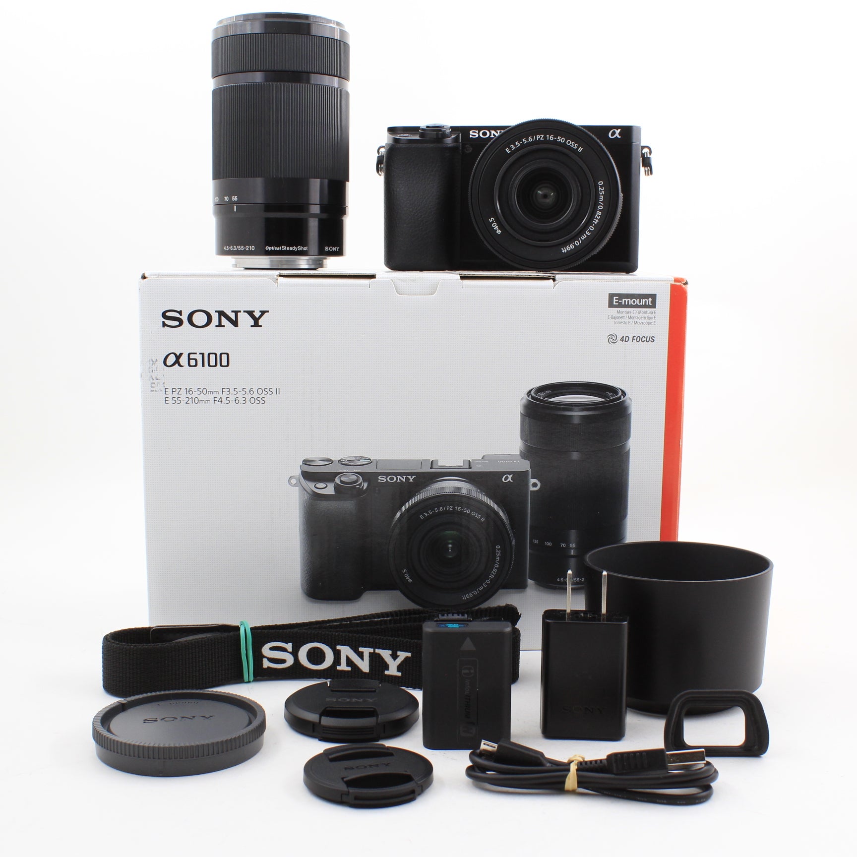 * OPEN BOX EXCELLENT * Sony a6100 Mirrorless Camera with PZ 16-50mm II and  55-210mm Lenses