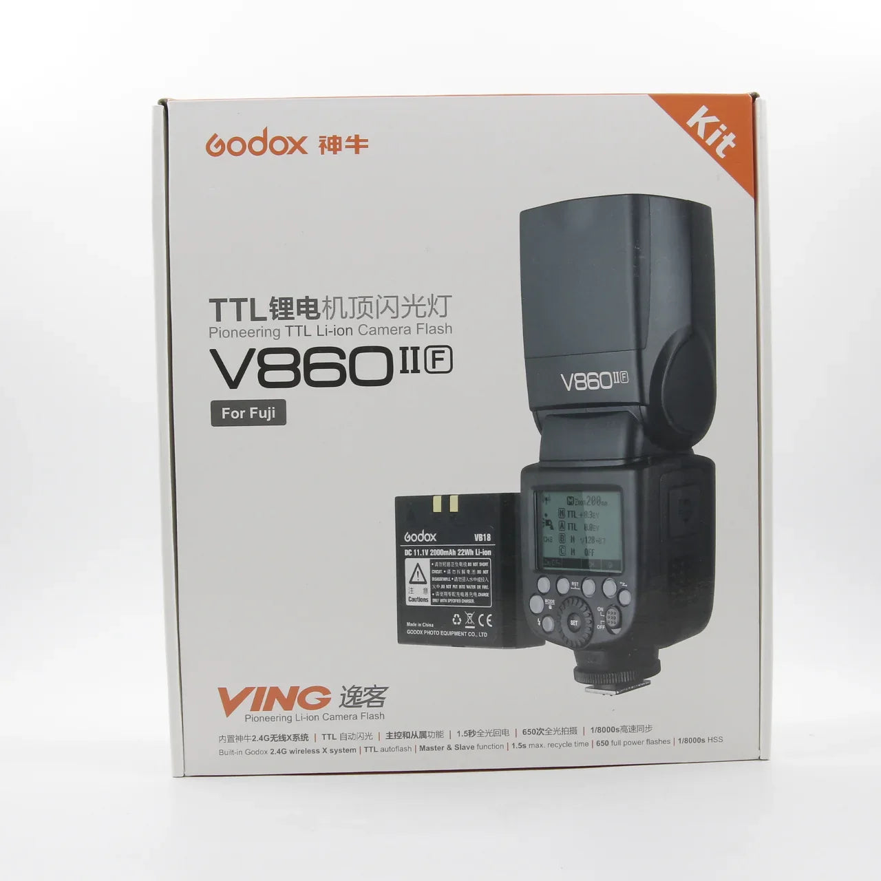 * OPEN BOX GOOD * Godox VING V860IIF TTL Li-Ion Flash Kit for Fujifilm Cameras at PROCAM | procam.com