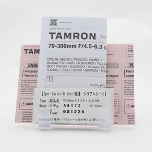 * OPEN BOX EXCELLENT * Tamron 70-300mm f/4.5-6.3 Di III RXD Lens for Nikon Z at PROCAM | procam.com