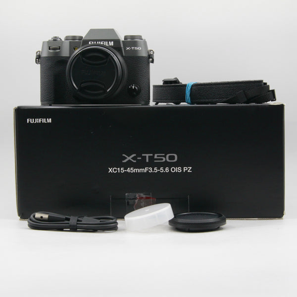 *** OPEN BOX GOOD *** FUJIFILM X-T50 Mirrorless Digital Camera with XC 15-45mm f/3.5-5.6 OIS PZ Lens (Charcoal)