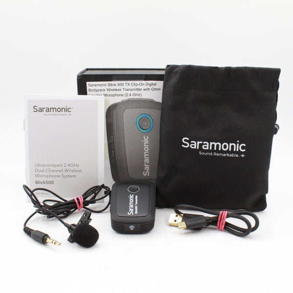 * OPEN BOX FAIR * Saramonic Blink 500 TX Clip-On Digital Bodypack Wireless Transmitter with Omni Lavalier Microphone (2.4 GHz)