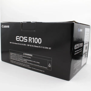 * OPEN BOX EXCELLENT * Canon EOS R100 Mirrorless Camera with RF-S 18-45mm f/4.5-6.3 IS STM Lens and RF-S 55-210mm f/5-7.1 IS STM Lens Kit at PROCAM | procam.com