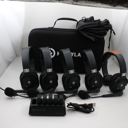* OPEN BOX EXCELLENT * Hollyland Solidcom SE Global 5S 5-Person Full-Duplex Single-Ear Noise-Canceling Headset Intercom System (2.4 GHz)