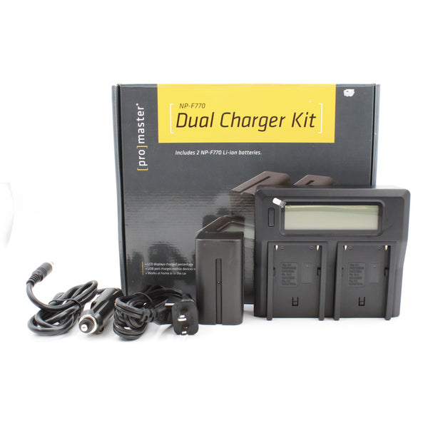 * OPEN BOX FAIR * ProMaster Dual NP-F770 Battery and Charger Kit for Sony