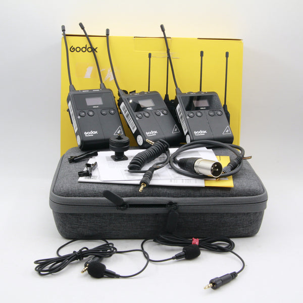 *** OPEN BOX EXCELLENT *** Godox WMicS1 Kit 2 Two-Person Camera-Mount Wireless Omni Lavalier Microphone System for Mirrorless/DSLR Cameras (514 to 596 MHz)