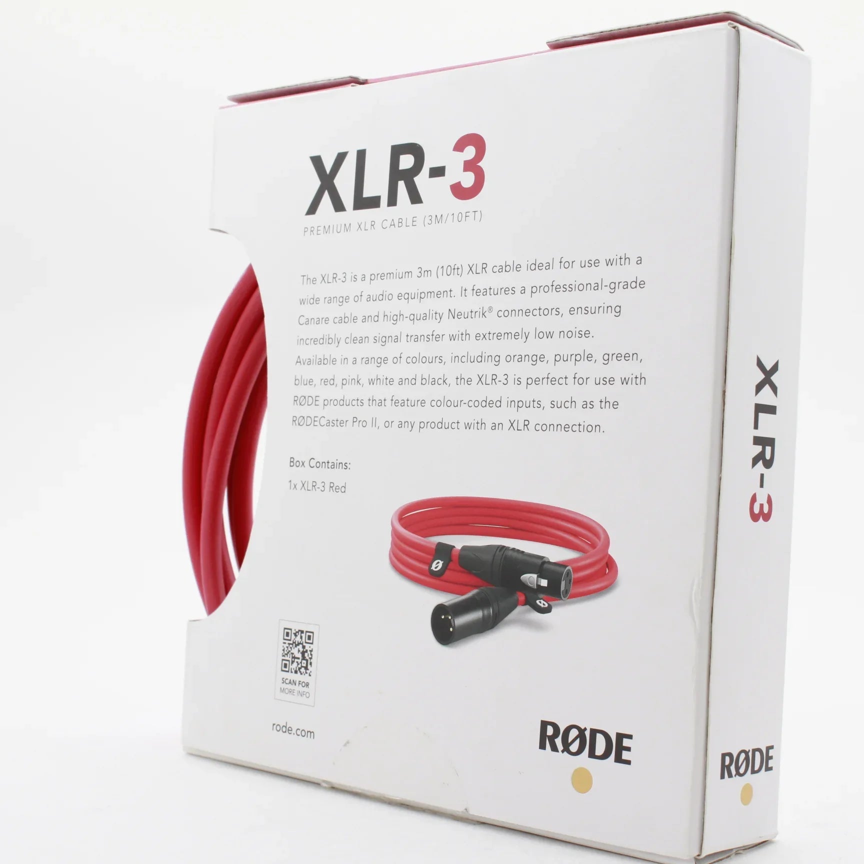 * OPEN BOX EXCELLENT * RODE XLR Male to Female Cable - 9.8' (Red) at PROCAM | procam.com