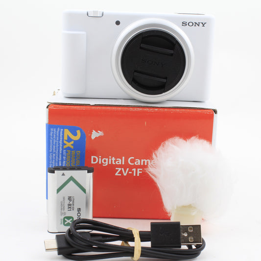 * OPEN BOX EXCELLENT * Sony ZV-1F Vlogging Camera (White)